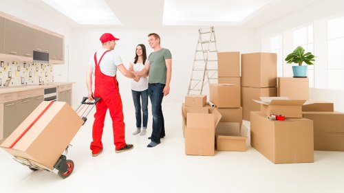 Household items being transported during a local Hampton Hill removal