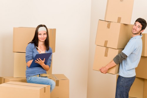 Prepared boxes and furniture ready for a Hampton Hill van move